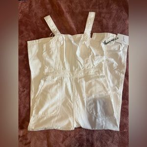 100% Cotton, White Japna Jumpsuit